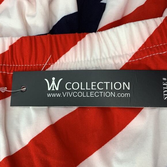 Viv Collection NWT Patriotic Leggings Red Blue and White One Size Fits Most - Picture 10 of 11